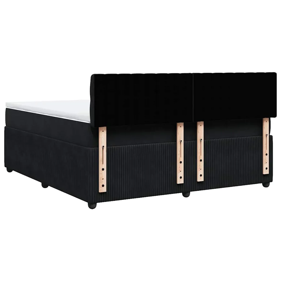Sommier à lattes de lit avec matelas Noir 180x200 cm Velours - 8