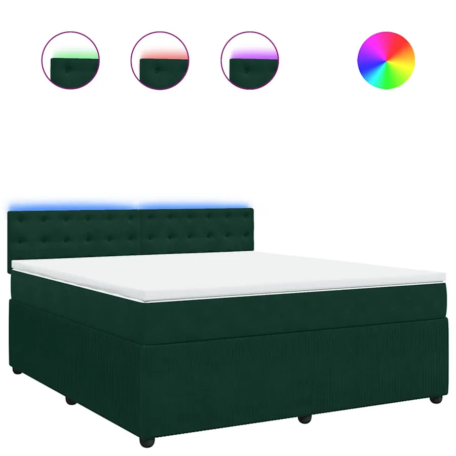 Sommier à lattes de lit et matelas Vert foncé 180x200cm Velours - 2
