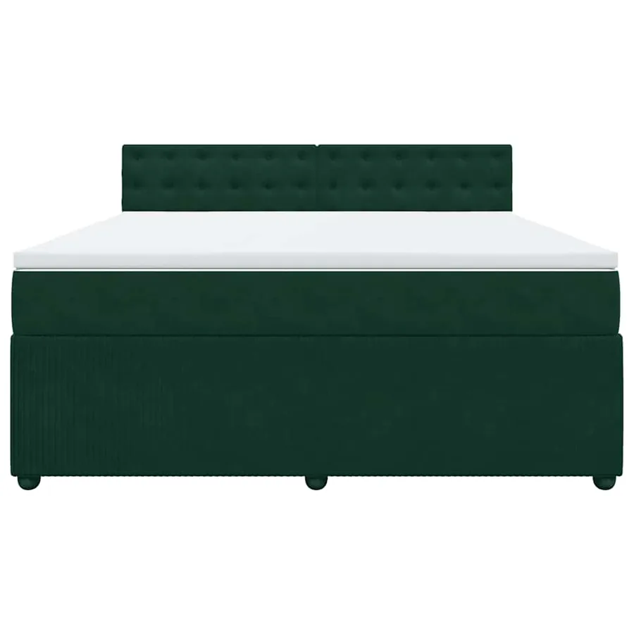 Sommier à lattes de lit et matelas Vert foncé 180x200cm Velours - 6