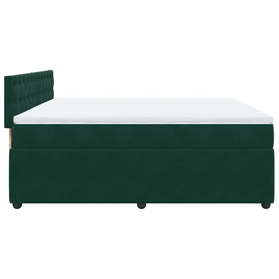 Sommier à lattes de lit et matelas Vert foncé 180x200cm Velours - 7