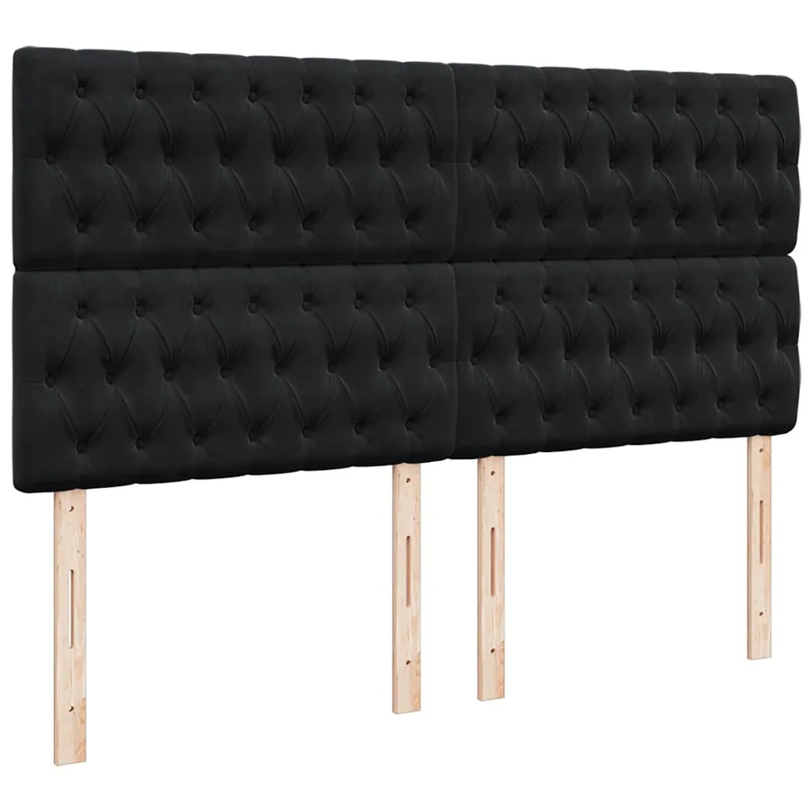 Sommier à lattes de lit avec matelas Noir 180x200 cm Velours - 7