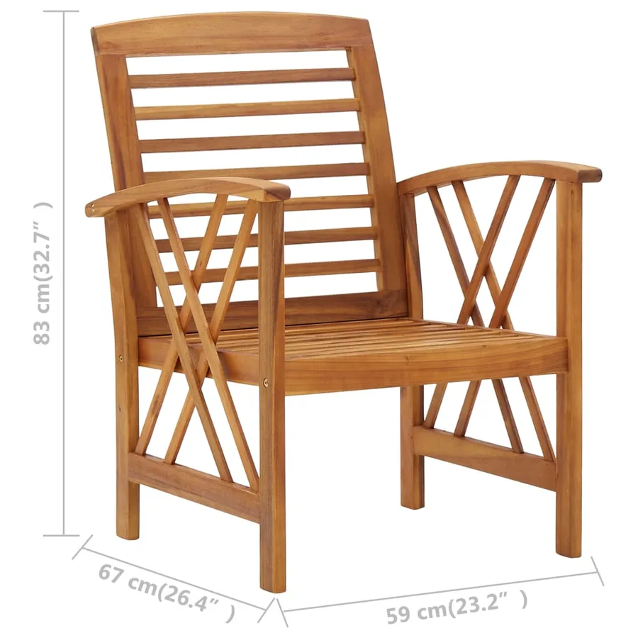 Salon de jardin 4 pcs Bois d'acacia solide - 12