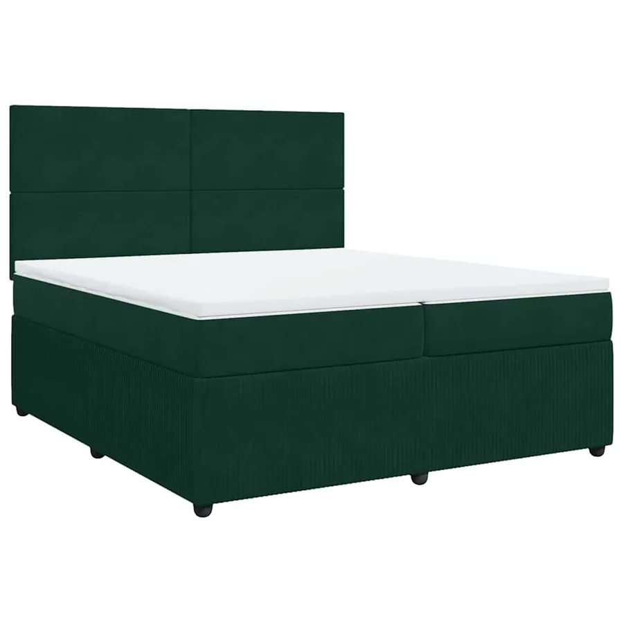 Sommier à lattes de lit et matelas Vert foncé 200x200cm Velours - 3