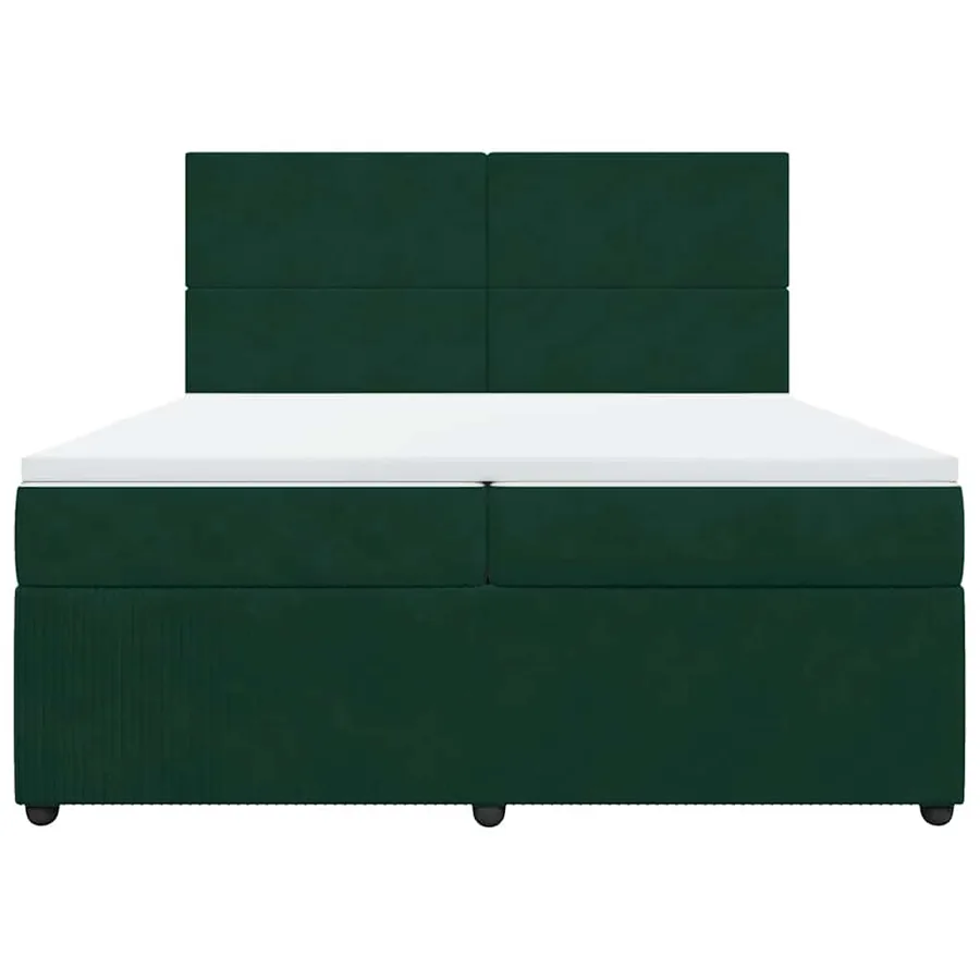 Sommier à lattes de lit et matelas Vert foncé 200x200cm Velours - 6