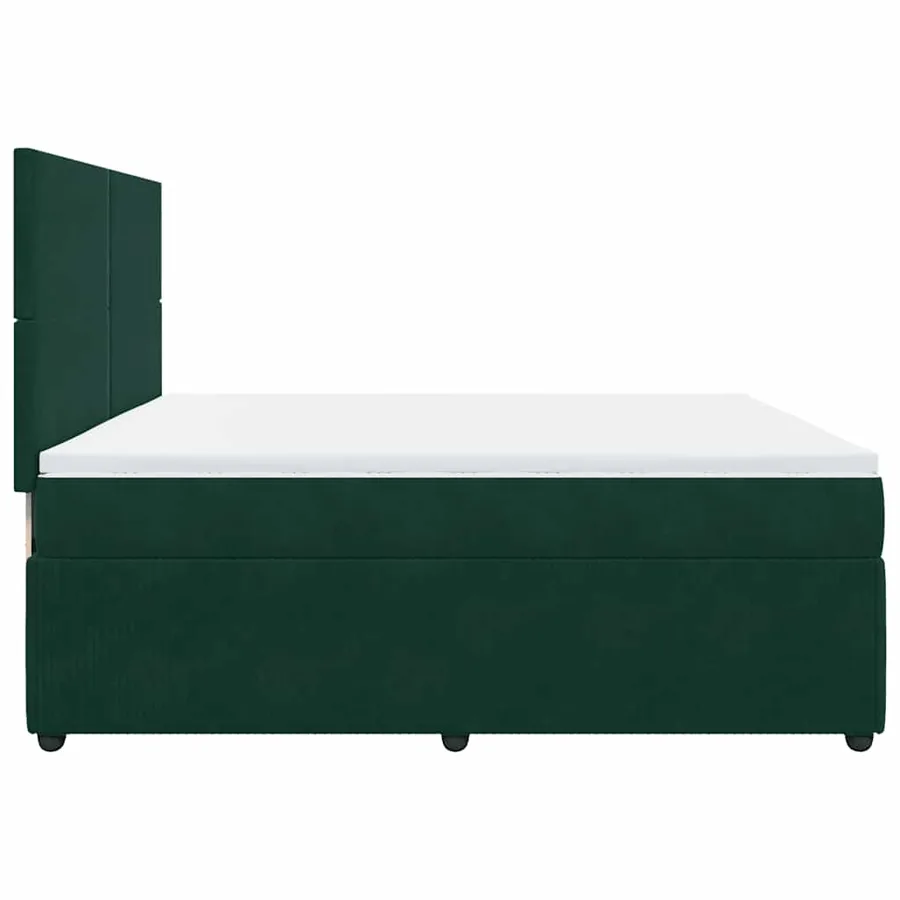 Sommier à lattes de lit et matelas Vert foncé 200x200cm Velours - 7