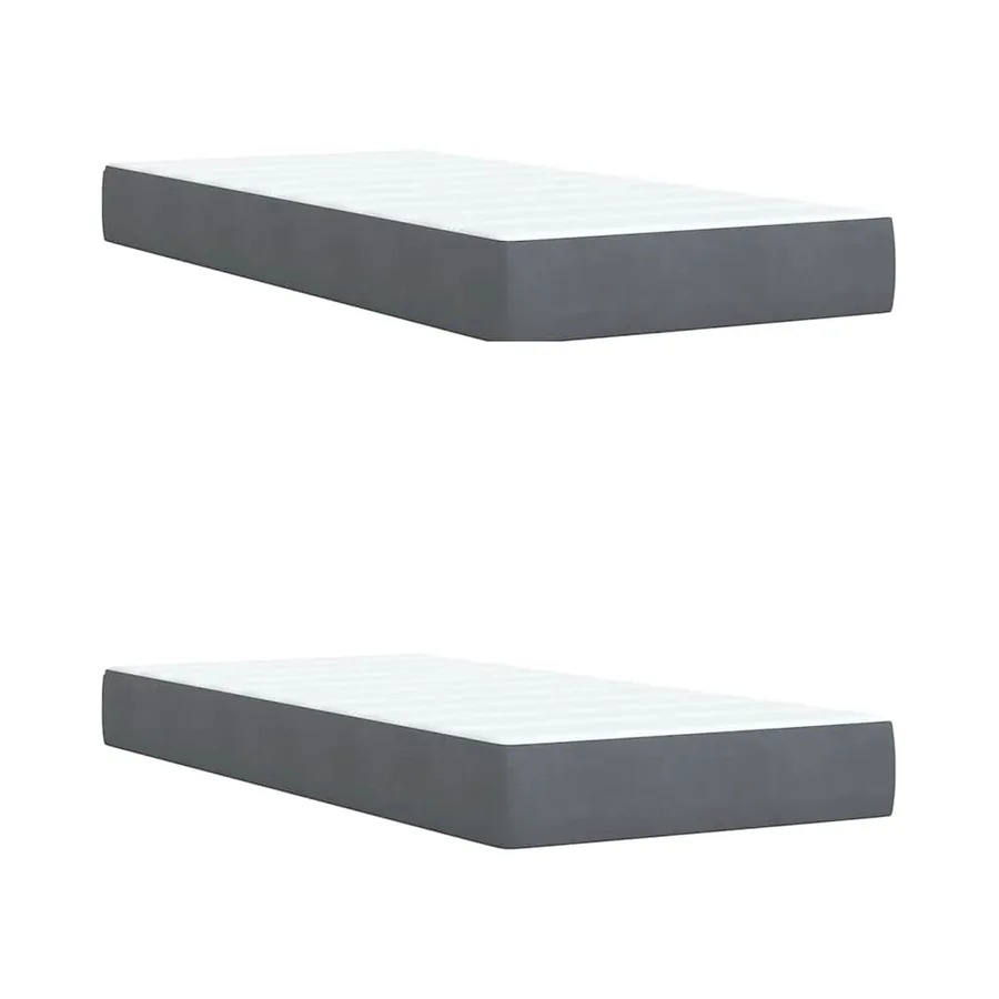 Sommier à lattes de lit et matelas Gris foncé 200x200cm Velours - 10