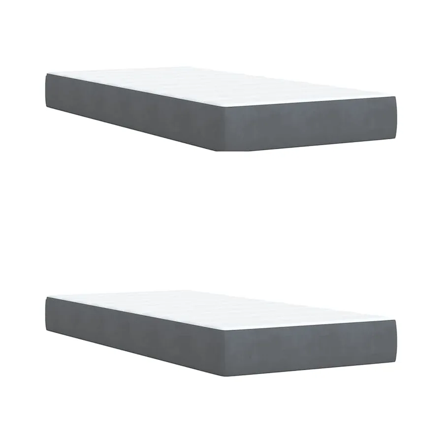 Sommier à lattes de lit et matelas Gris foncé 200x200cm Velours - 11