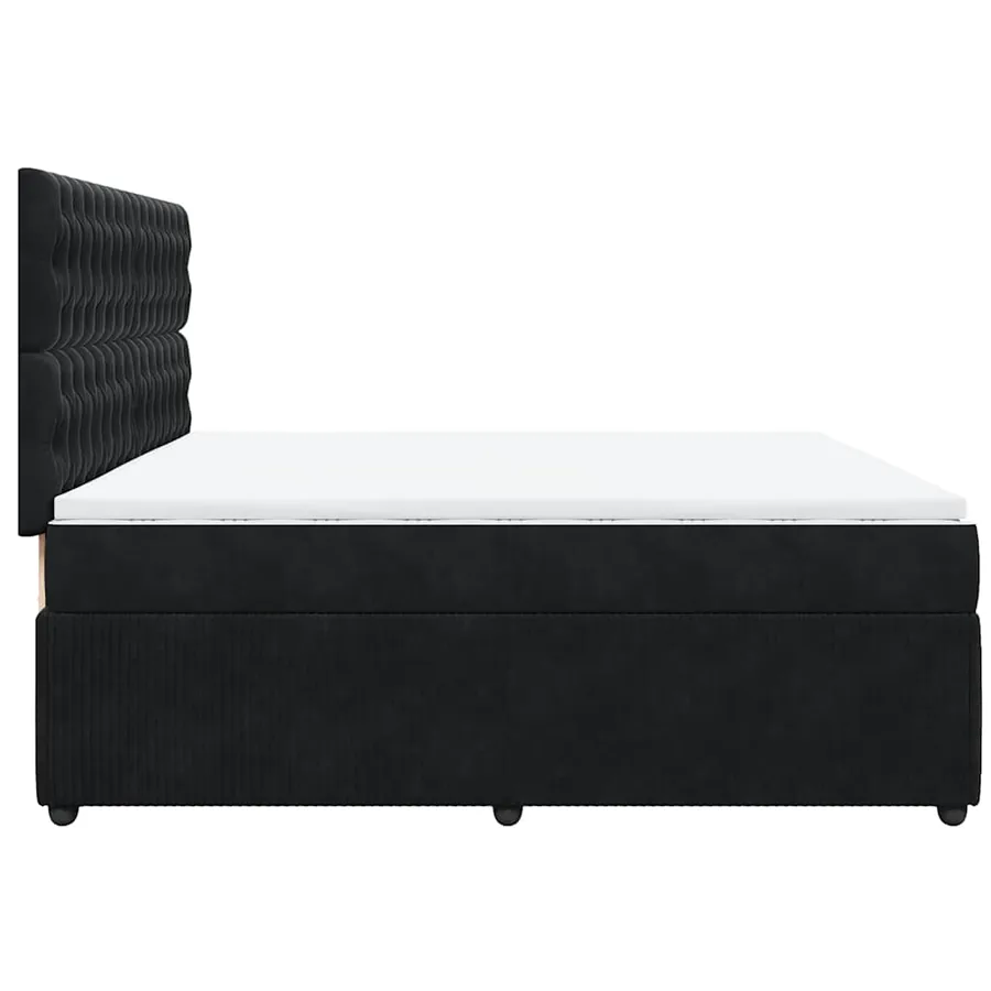 Sommier à lattes de lit et matelas Noir 200x200 cm Velours - 7