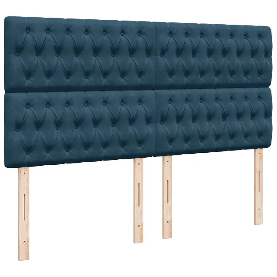Sommier à lattes de lit et matelas Bleu foncé 200x200cm Velours - 7