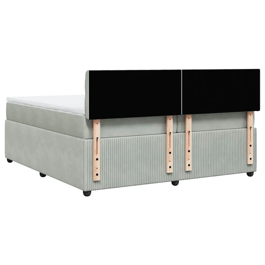 Sommier à lattes de lit et matelas Gris clair 200x200cm Velours - 10