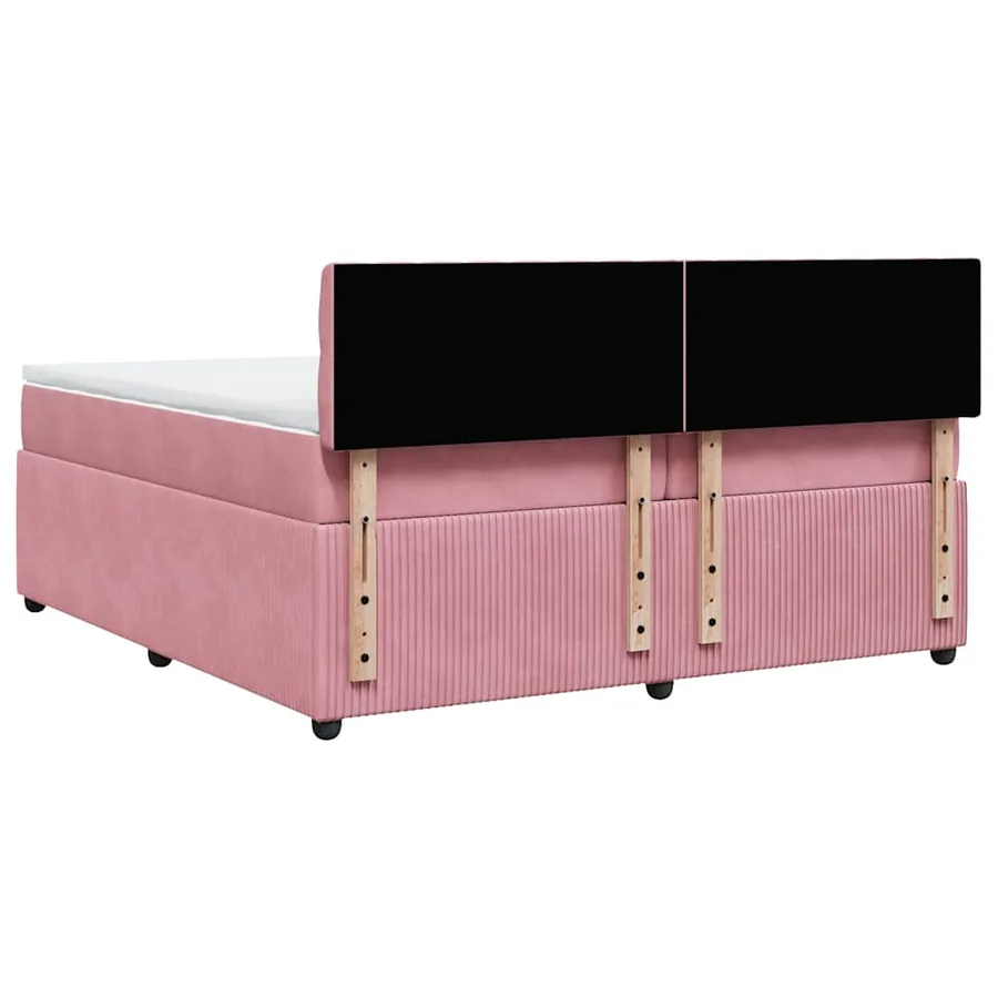 Sommier à lattes de lit avec matelas Rose 200x200 cm Velours - 10