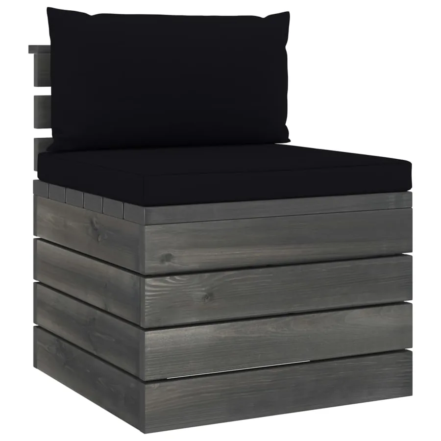 Salon palette de jardin 2 pcs avec coussins Bois de pin massif - 3