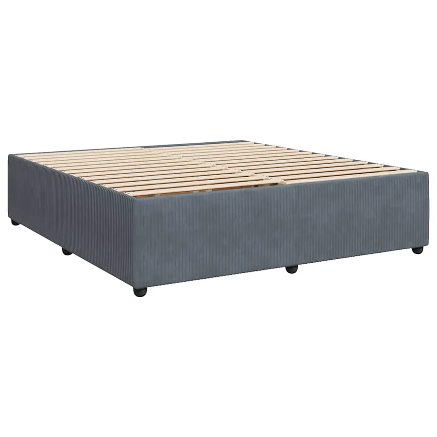 Sommier à lattes de lit et matelas Gris foncé 200x200cm Velours - 10