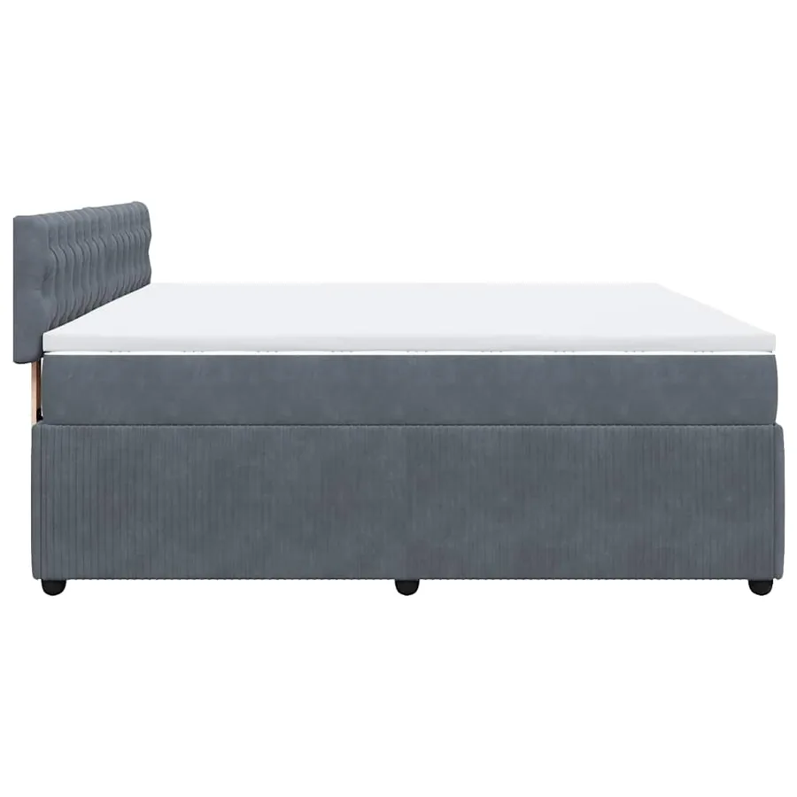 Sommier à lattes de lit et matelas Gris foncé 200x200cm Velours - 7