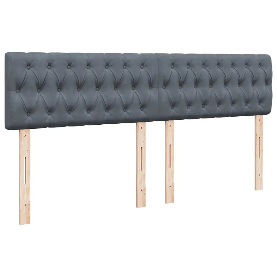Sommier à lattes de lit et matelas Gris foncé 200x200cm Velours - 9