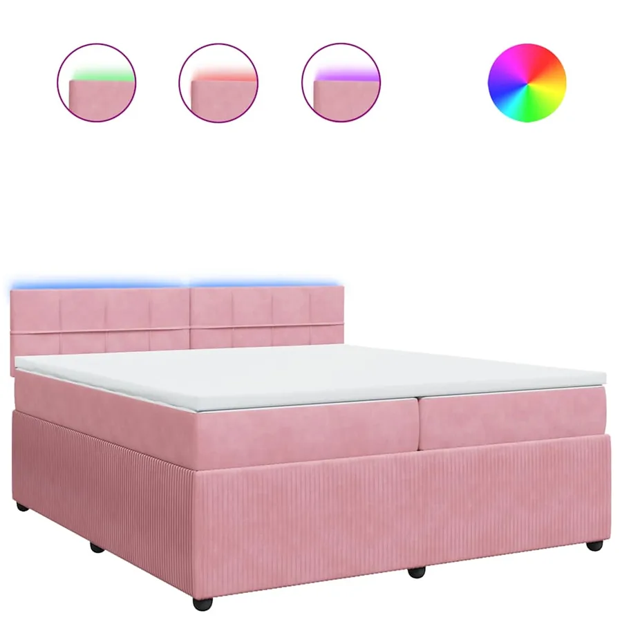 Sommier à lattes de lit avec matelas Rose 200x200 cm Velours - 2
