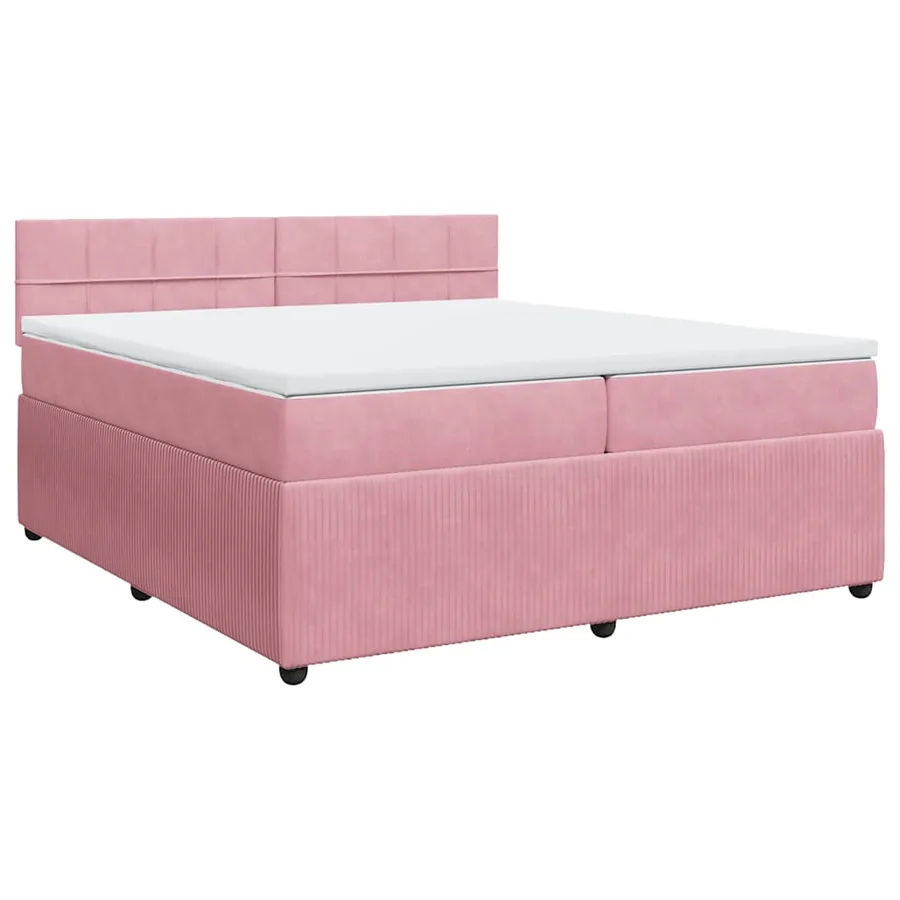 Sommier à lattes de lit avec matelas Rose 200x200 cm Velours - 3