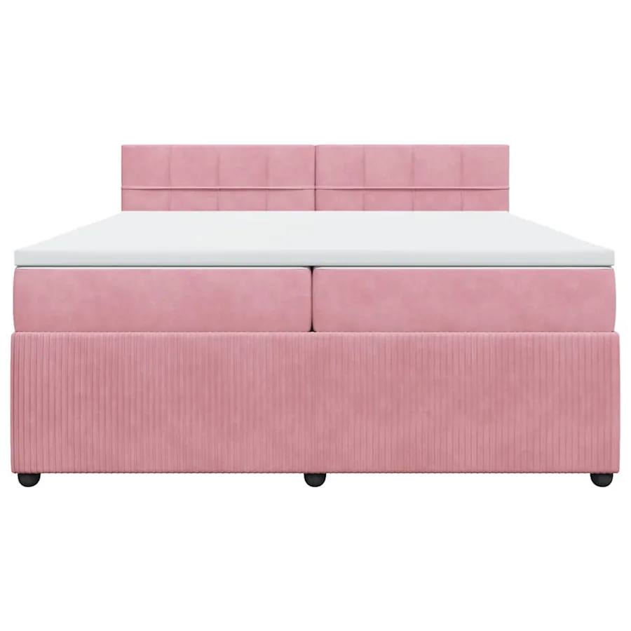 Sommier à lattes de lit avec matelas Rose 200x200 cm Velours - 6