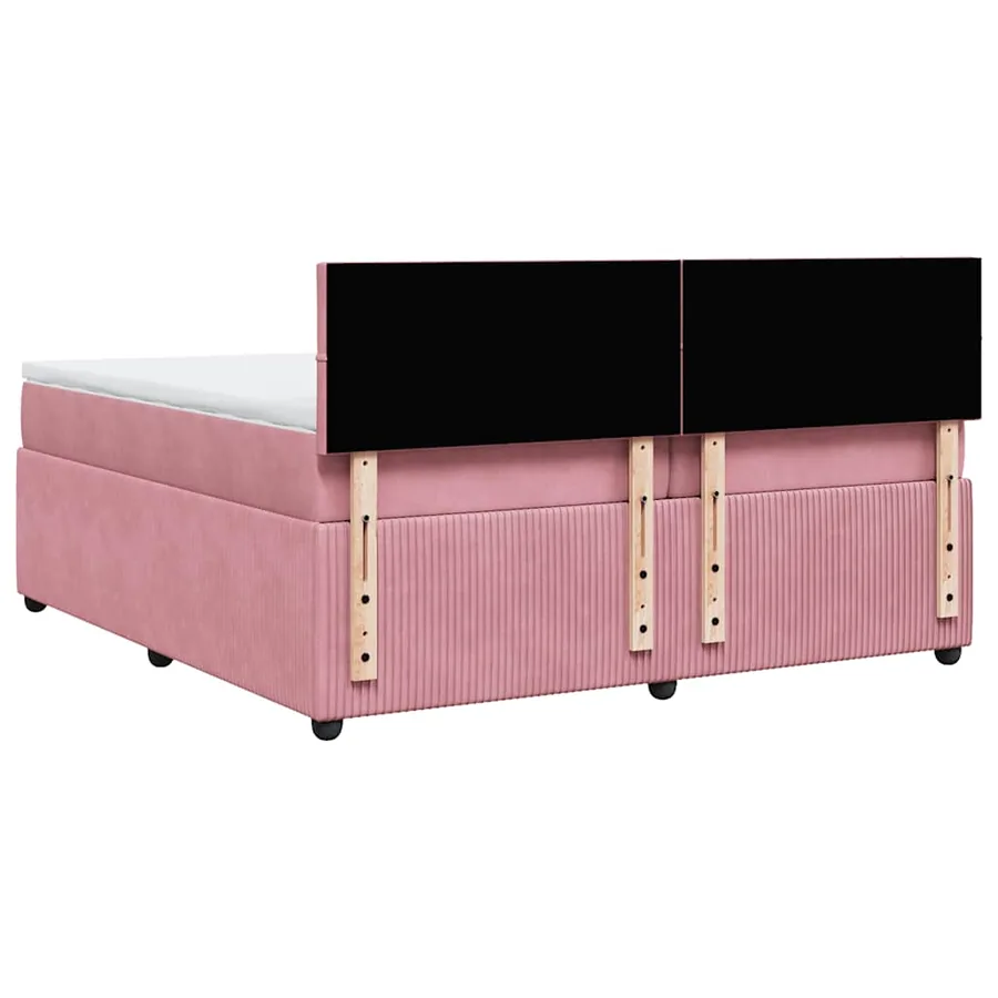 Sommier à lattes de lit avec matelas Rose 200x200 cm Velours - 8