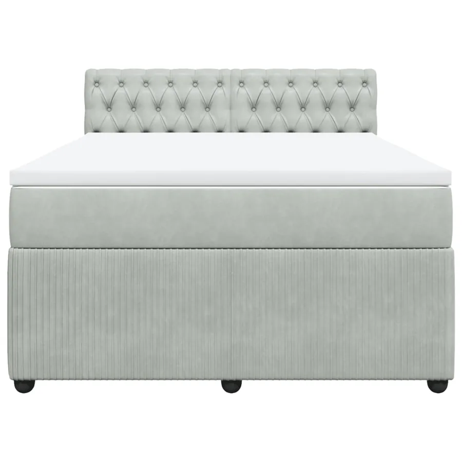 Sommier à lattes de lit et matelas Gris clair 140x200cm Velours - 4