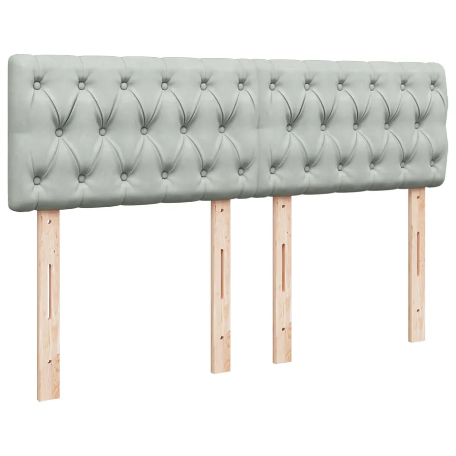 Sommier à lattes de lit et matelas Gris clair 140x200cm Velours - 5
