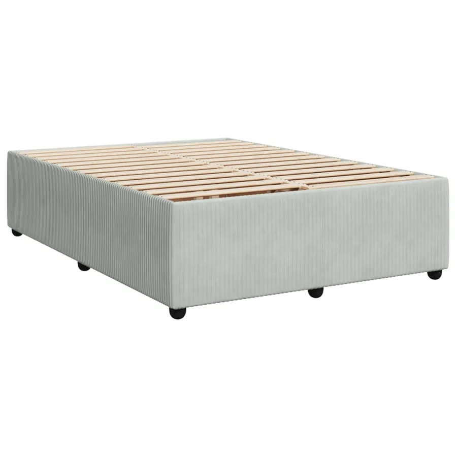 Sommier à lattes de lit et matelas Gris clair 140x200cm Velours - 6