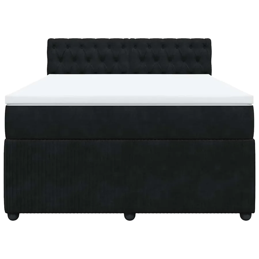 Sommier à lattes de lit avec matelas Noir 140x200 cm Velours - 6