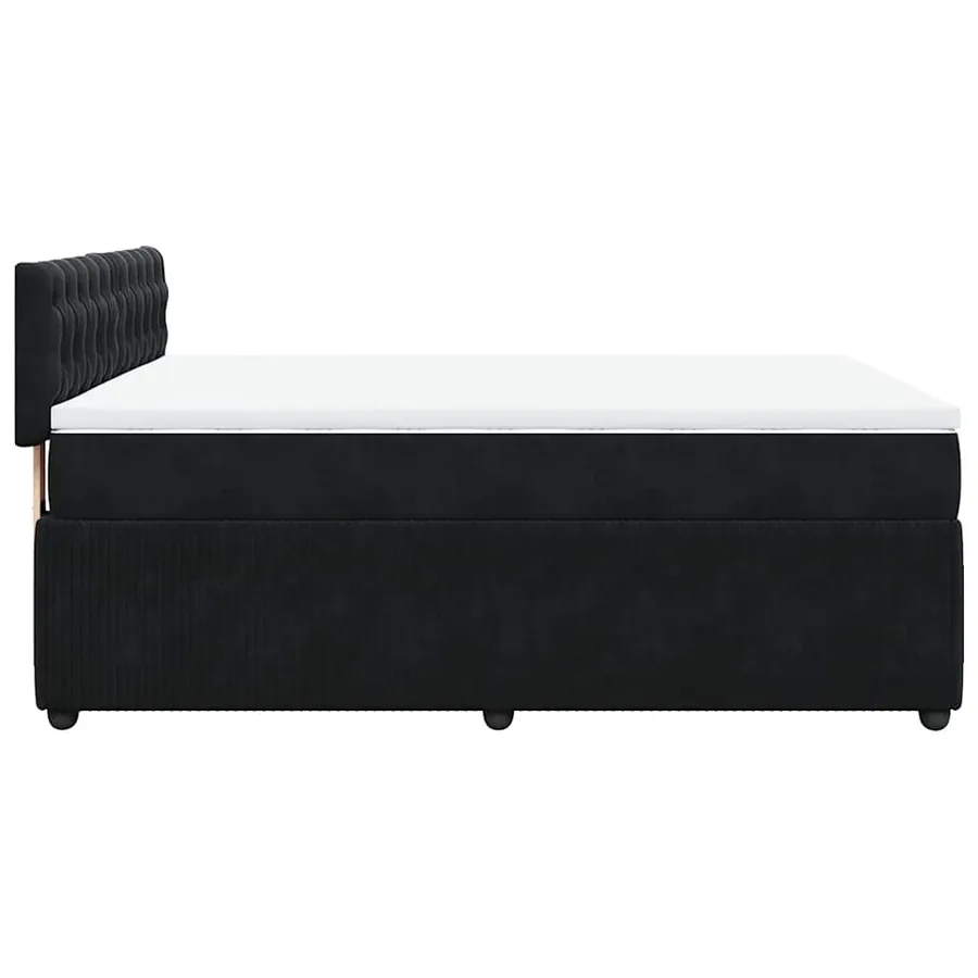 Sommier à lattes de lit avec matelas Noir 140x200 cm Velours - 7