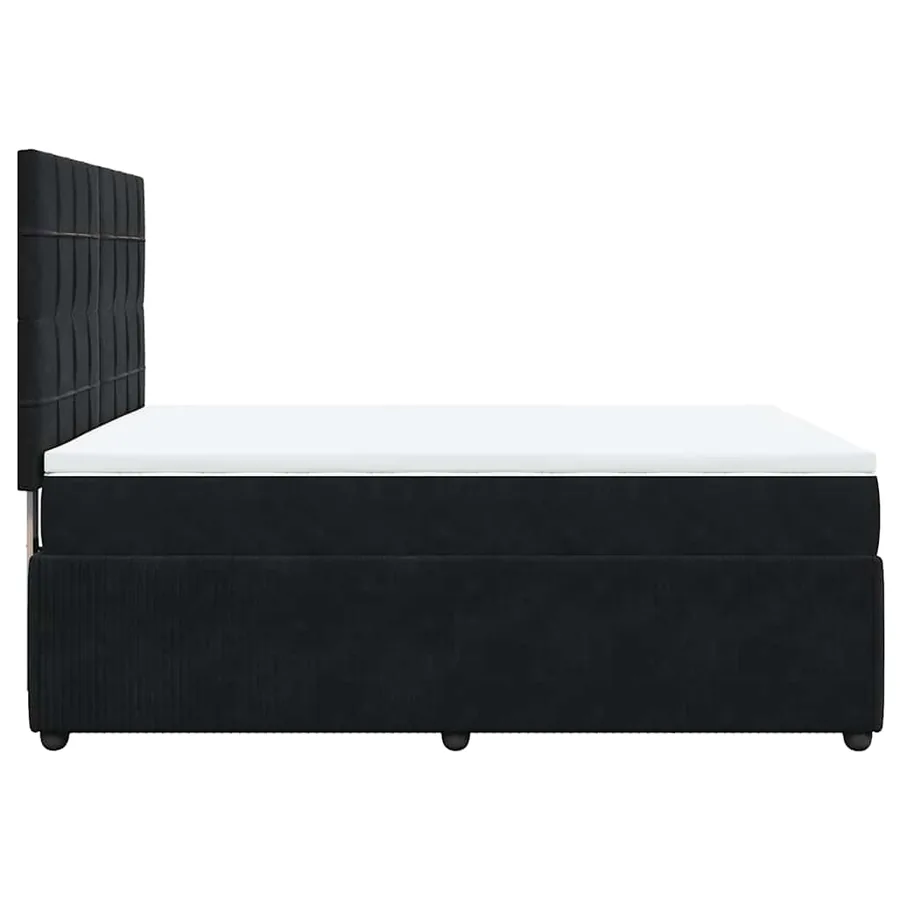 Sommier à lattes de lit avec matelas Noir 140x200 cm Velours - 7