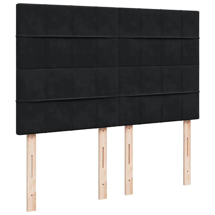 Sommier à lattes de lit avec matelas Noir 140x200 cm Velours - 9