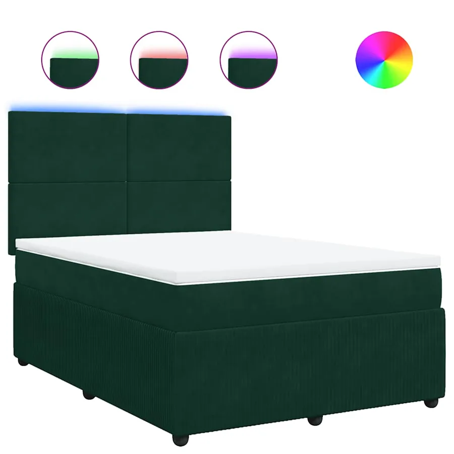 Sommier à lattes de lit et matelas Vert foncé 140x200cm Velours - 2