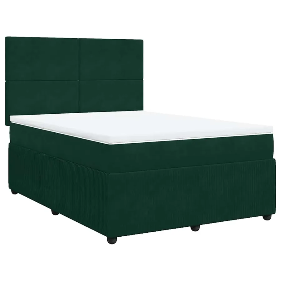 Sommier à lattes de lit et matelas Vert foncé 140x200cm Velours - 3