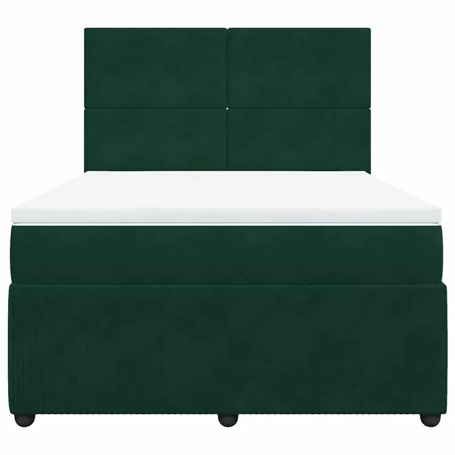 Sommier à lattes de lit et matelas Vert foncé 140x200cm Velours - 6