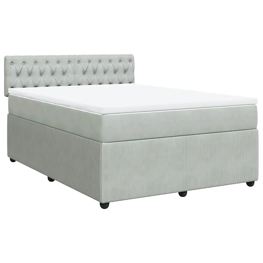 Sommier à lattes de lit et matelas Gris clair 140x200cm Velours - 3