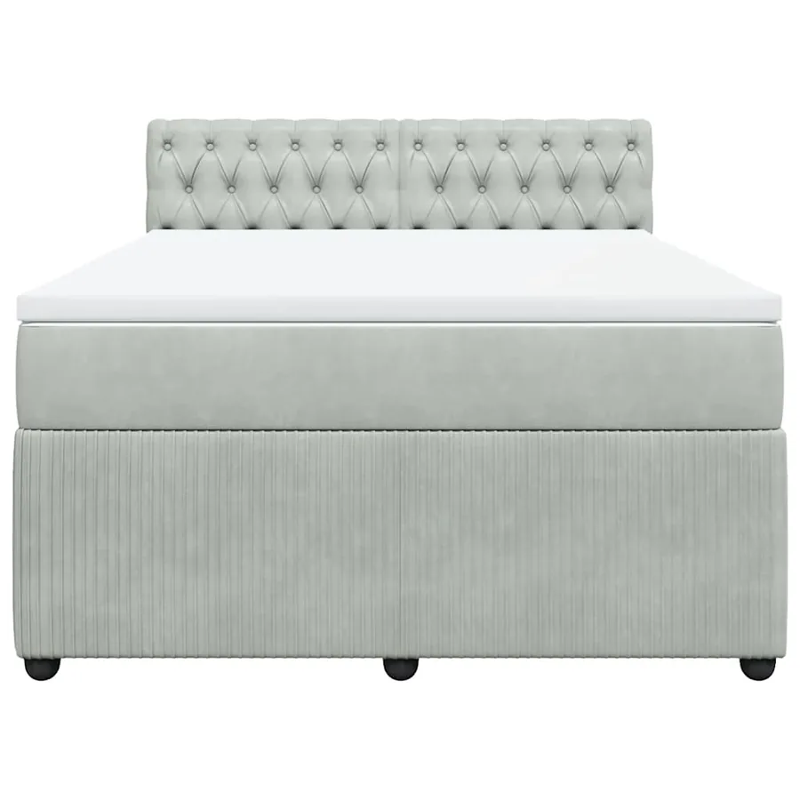 Sommier à lattes de lit et matelas Gris clair 140x200cm Velours - 6
