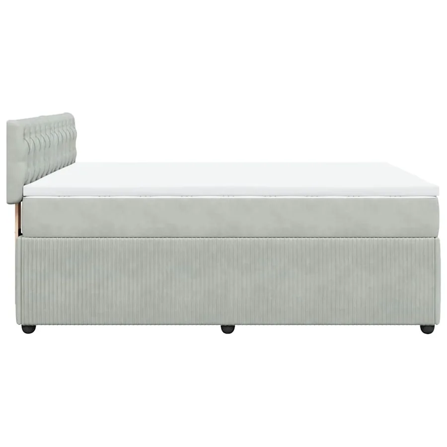 Sommier à lattes de lit et matelas Gris clair 140x200cm Velours - 7