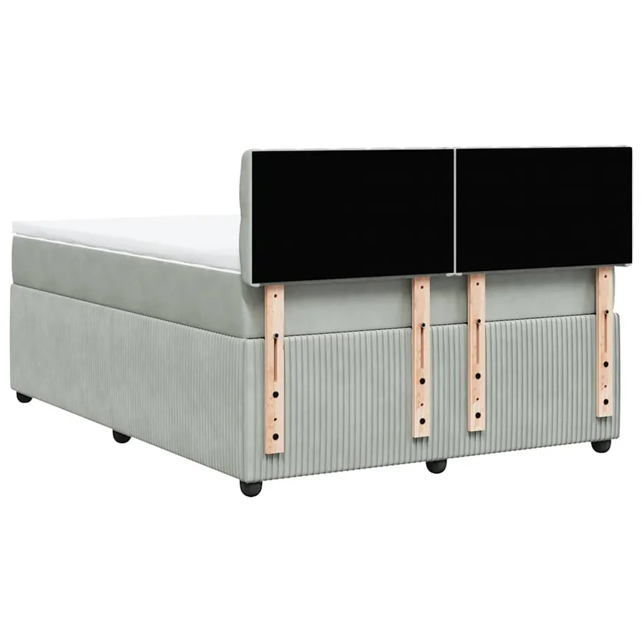Sommier à lattes de lit et matelas Gris clair 140x200cm Velours - 8