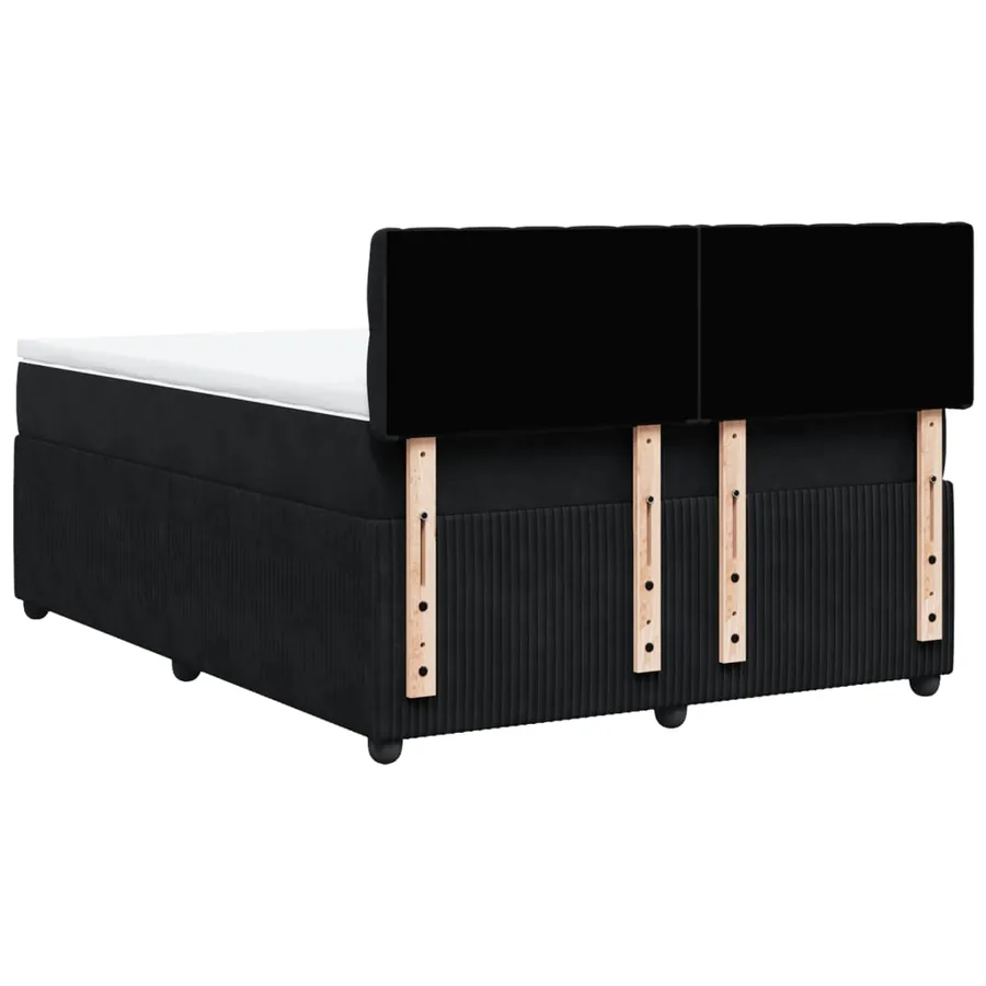 Sommier à lattes de lit avec matelas Noir 140x200 cm Velours - 10