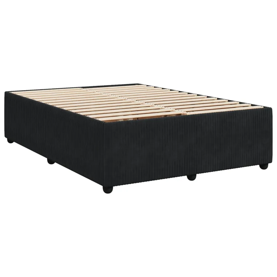 Sommier à lattes de lit avec matelas Noir 140x200 cm Velours - 6