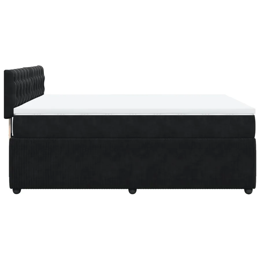 Sommier à lattes de lit avec matelas Noir 140x200 cm Velours - 9