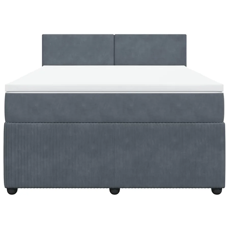 Sommier à lattes de lit et matelas Gris foncé 140x200cm Velours - 6