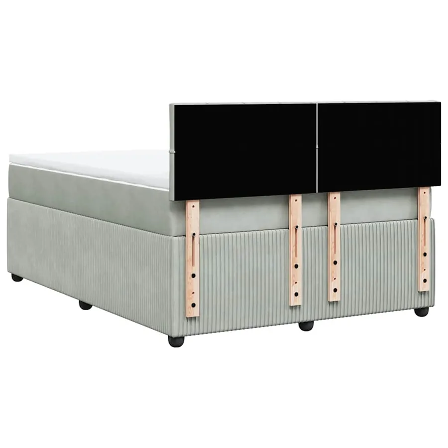 Sommier à lattes de lit et matelas Gris clair 140x200cm Velours - 10