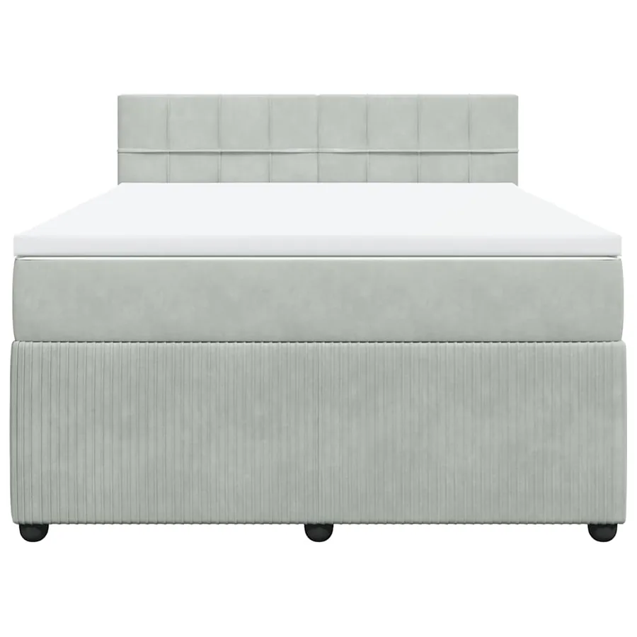 Sommier à lattes de lit et matelas Gris clair 140x200cm Velours - 4