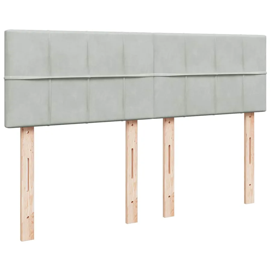 Sommier à lattes de lit et matelas Gris clair 140x200cm Velours - 5