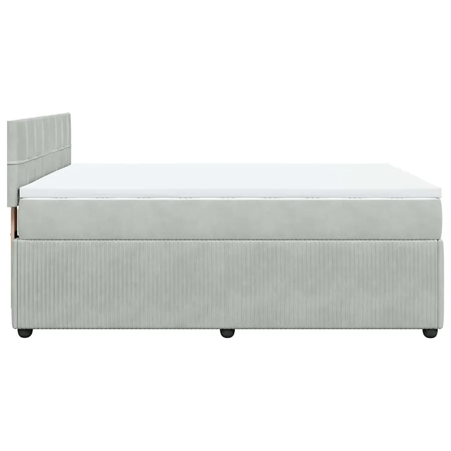 Sommier à lattes de lit et matelas Gris clair 140x200cm Velours - 9