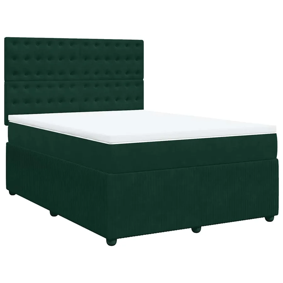Sommier à lattes de lit et matelas Vert foncé 140x200cm Velours - 2