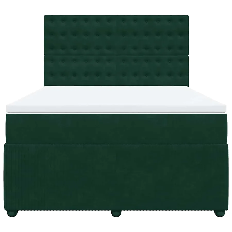 Sommier à lattes de lit et matelas Vert foncé 140x200cm Velours - 4