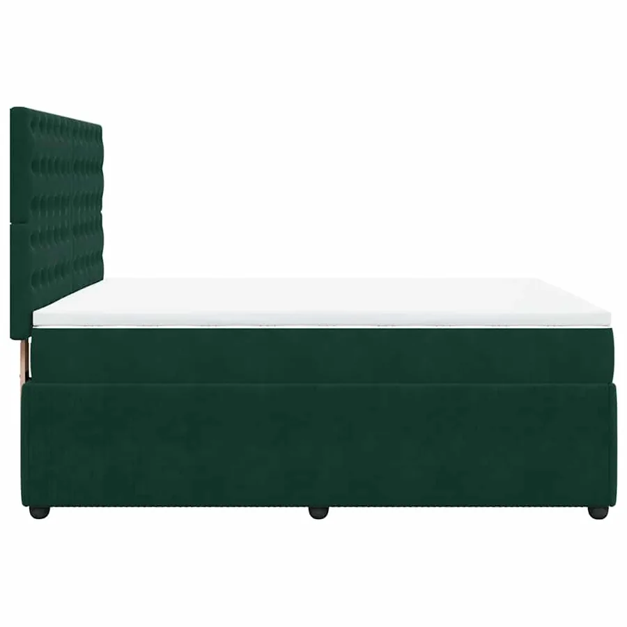 Sommier à lattes de lit et matelas Vert foncé 140x200cm Velours - 5