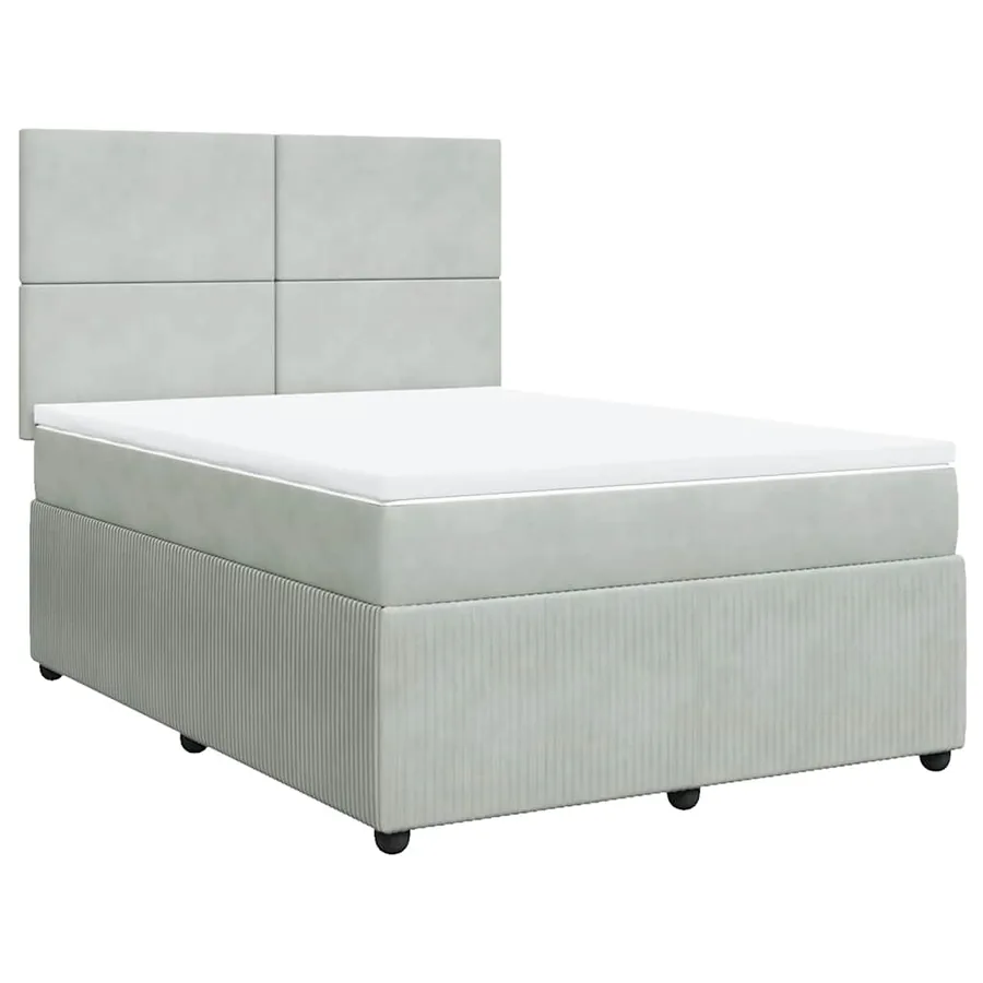 Sommier à lattes de lit et matelas Gris clair 140x200cm Velours - 2