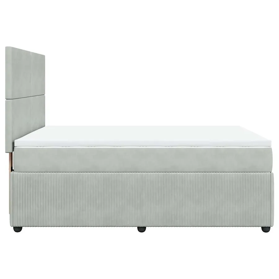 Sommier à lattes de lit et matelas Gris clair 140x200cm Velours - 5